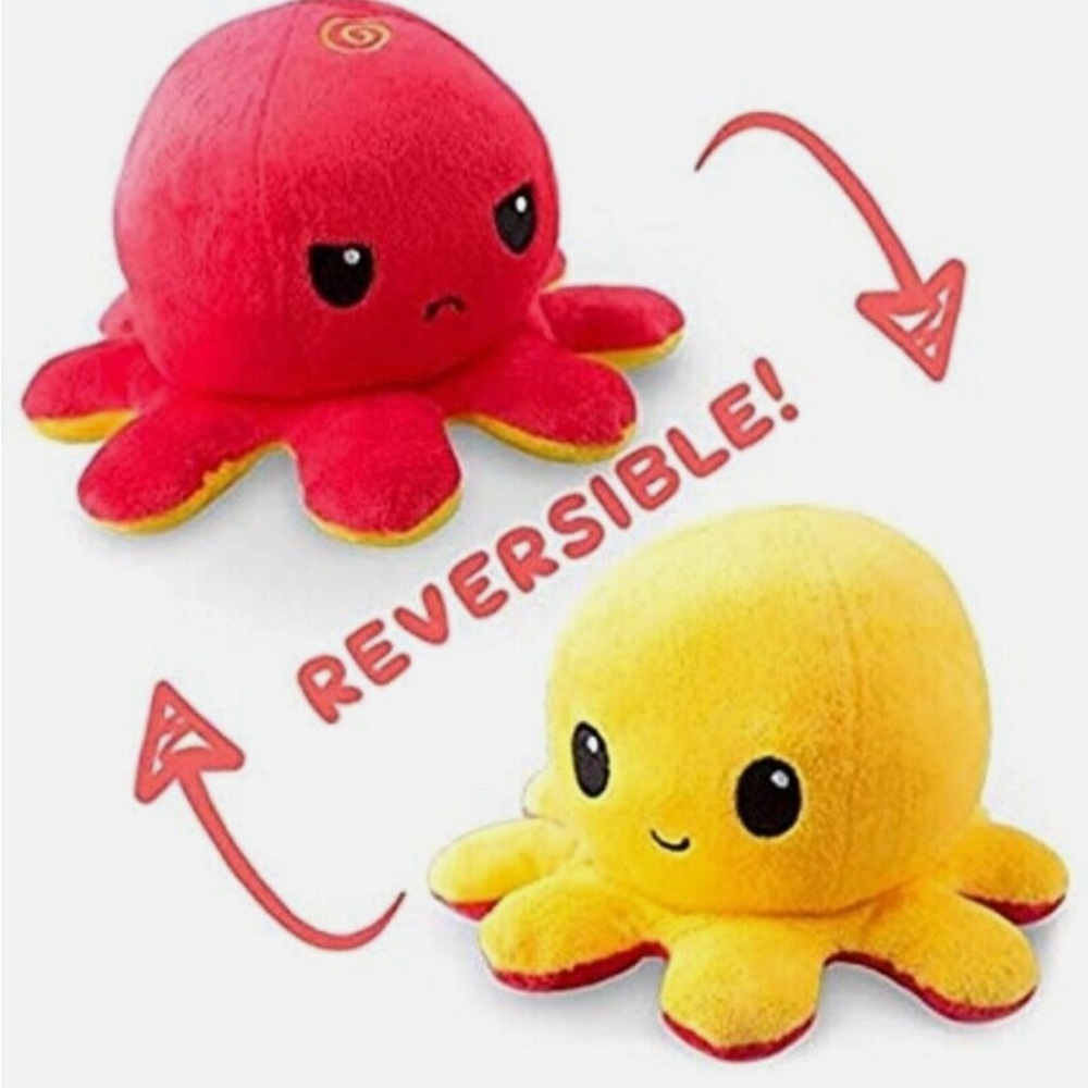 TEETURTLE BIG REVERSIBLE OCTOPUS PLUSHIE (HOT PINK + YELLOW)